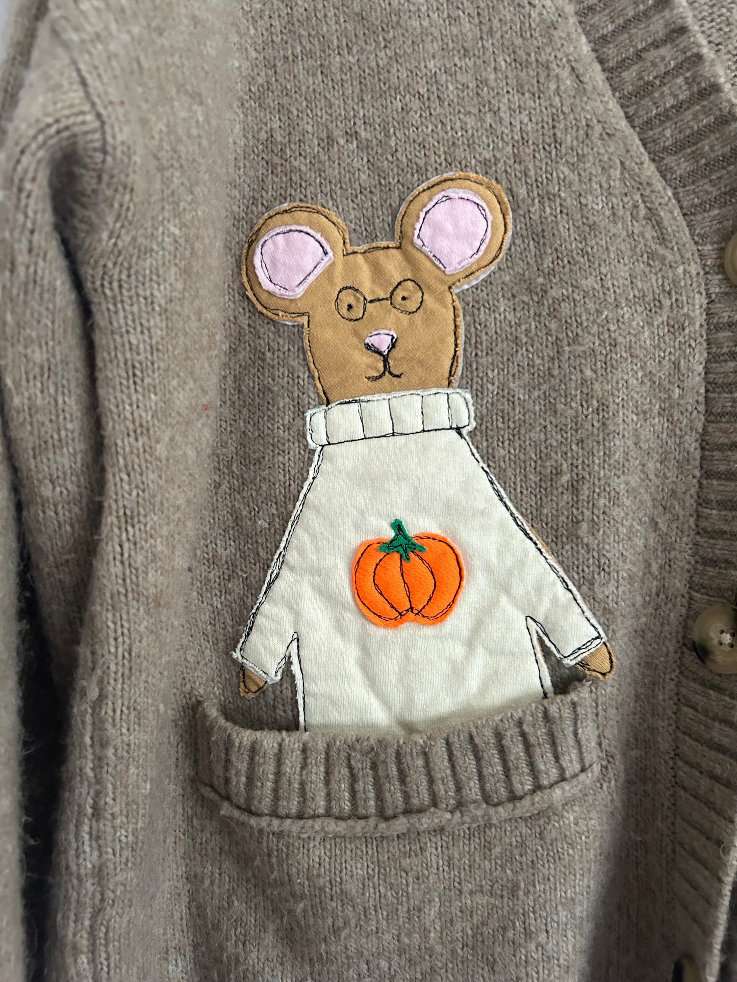 Pocket Pumpkin Mouse Cardigan