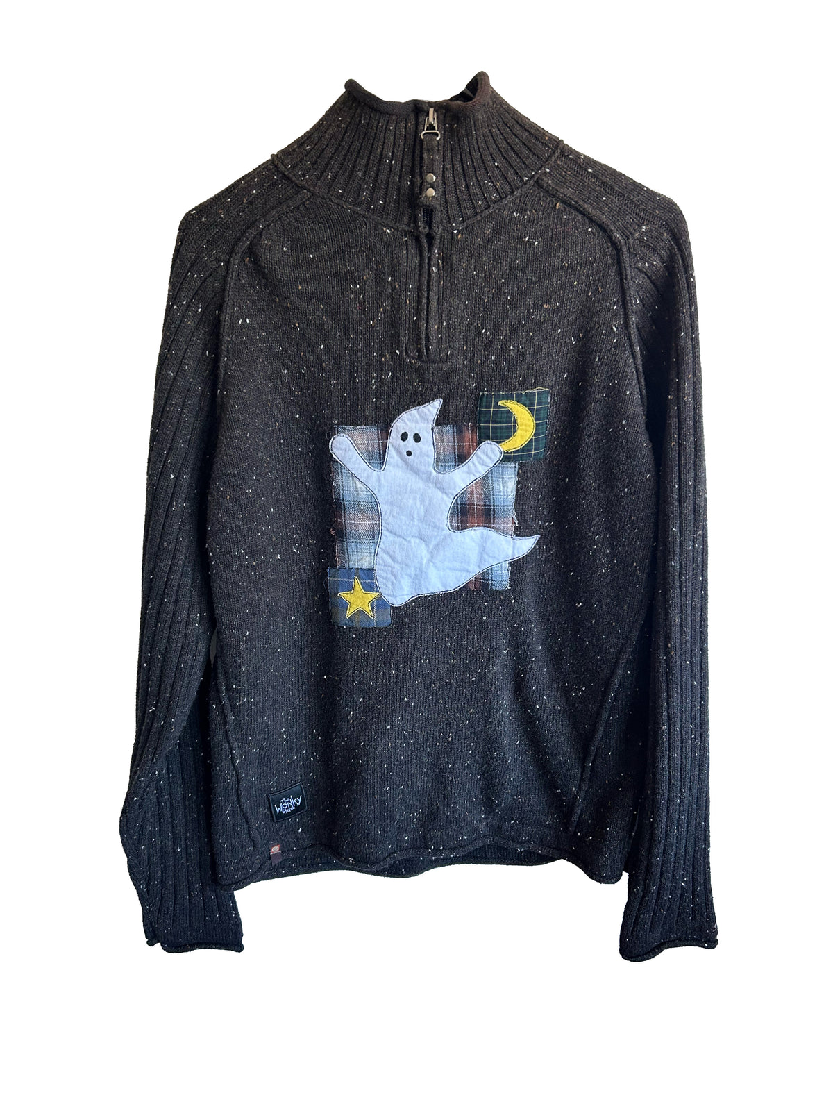 Plaid Patchy Ghost Sweater